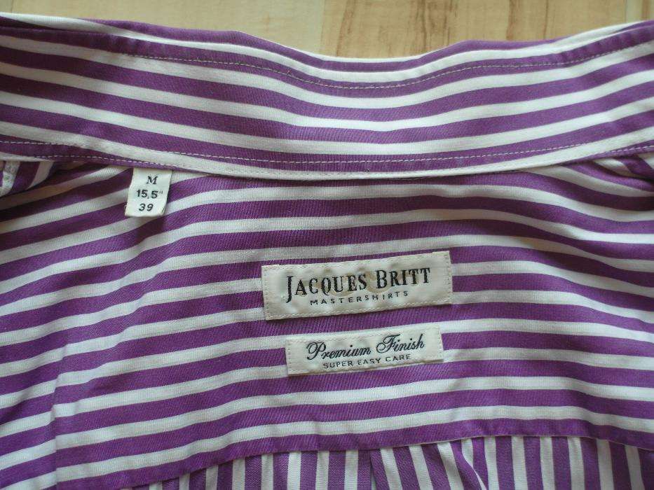 koszula biało-fioletowe paski r.M