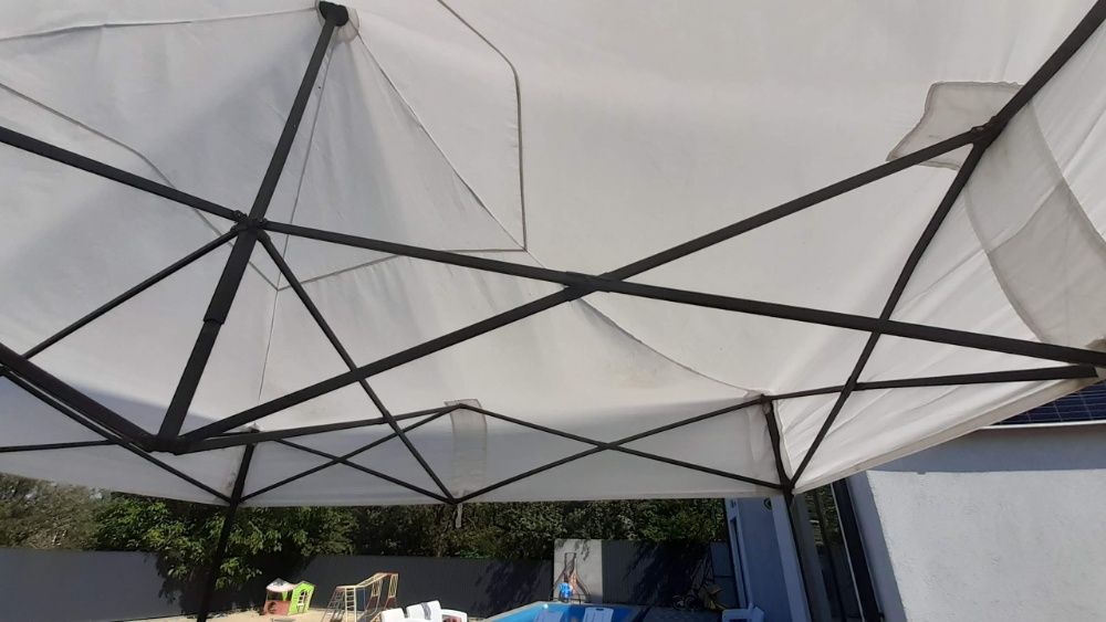 Продам навес / тент / шатер белый 3*3 м легкое б/у каркас-трансформер