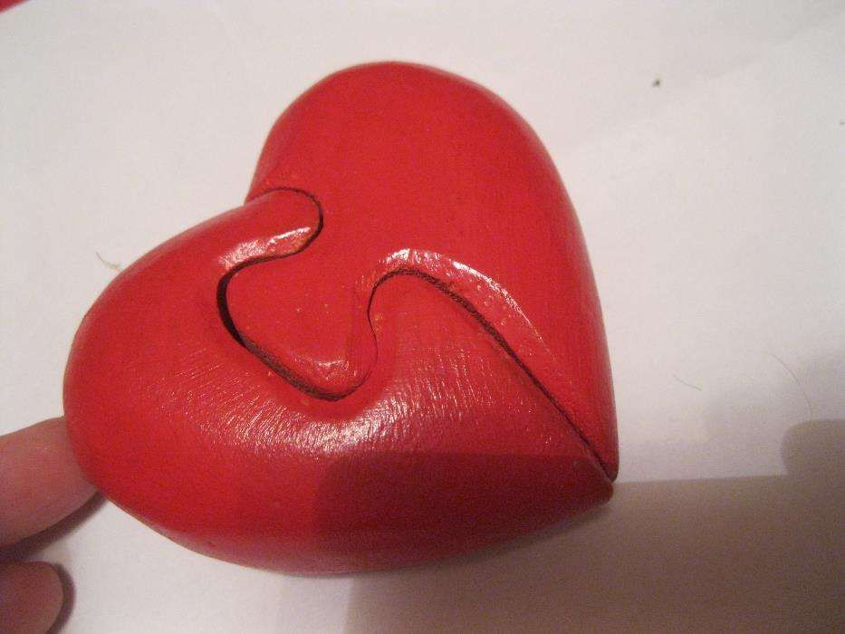 дерево сувенир разборное красное сердце ручная работа 9 на 9 см декор