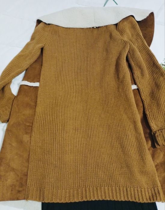 Casaco camurça e lã