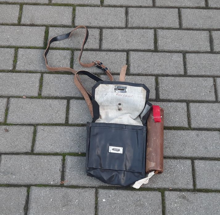 Milicja stara czarna torba