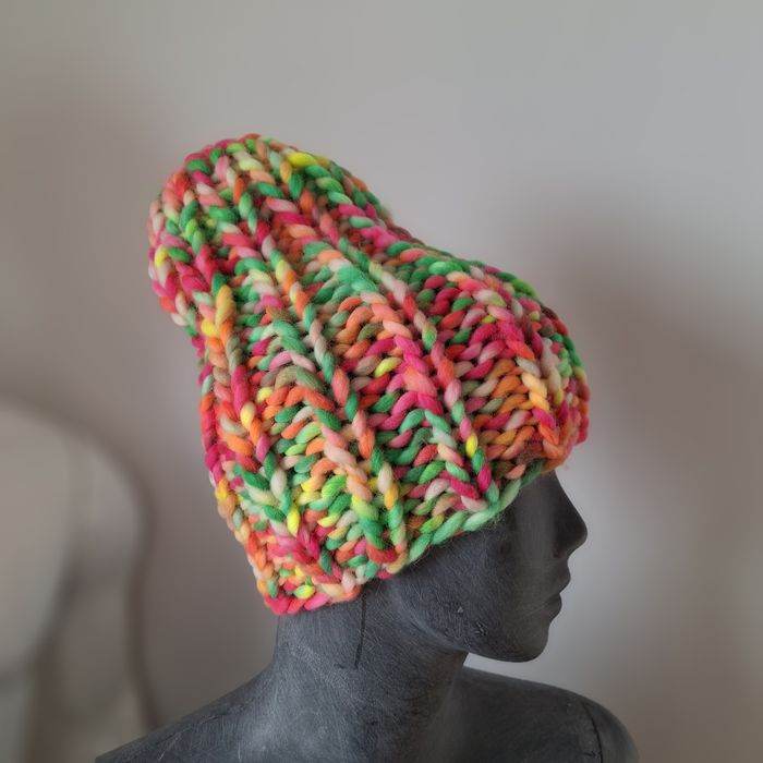 czapka handmade wełna merino