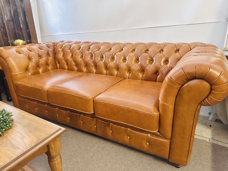 KANAPA CHESTERFIELD - ekskluzywna, idealna, skóra naturalna w 100% :)