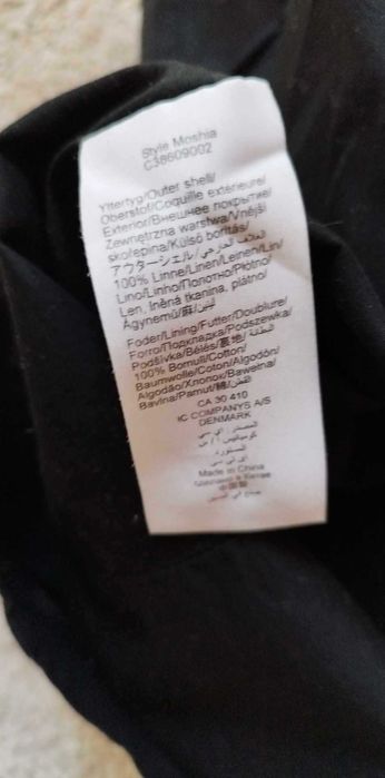 Czarna sukienka lniana 36