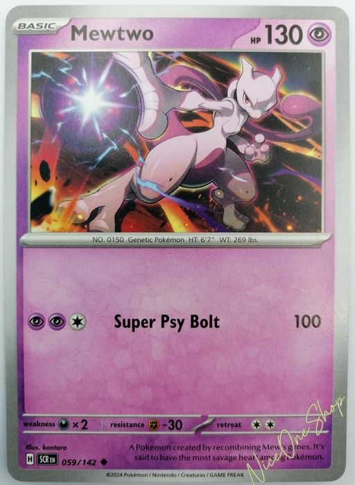 SCR (Stellar Crown) | Mewtwo 059/142 (Uncommon) | Oryginalna karta Pokemon TCG