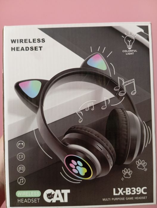 Навушники котики чорного кольору