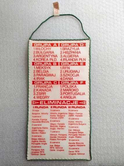 Proporczyk okolicznościowy z Mistrzostw Świata MEXICO 1986 (z metką)
