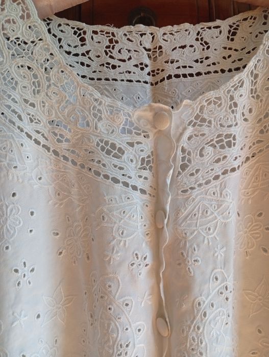 Piękna, haftowana bluzka biała, hand made