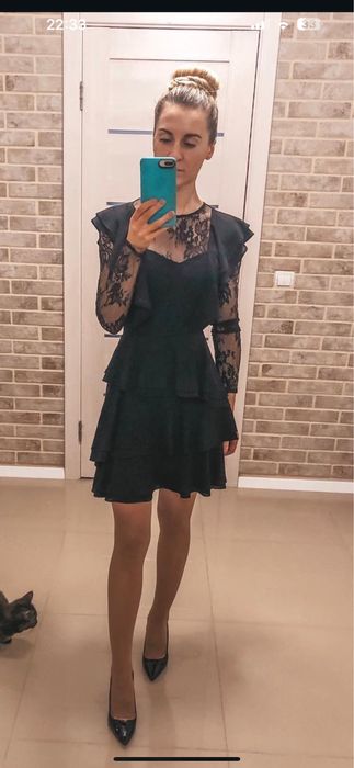 Чорна святкова сукня в стилі Zara, розмір хs