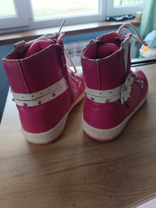 Dziecięce dziewczęce zimowe skórzane botki Buty Hasby 2222A