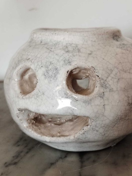 Luminária Porta Vela em Cerâmica Artesanal