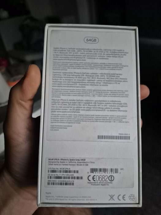 Opakowanie po iphone 6 space Gray 64gb
