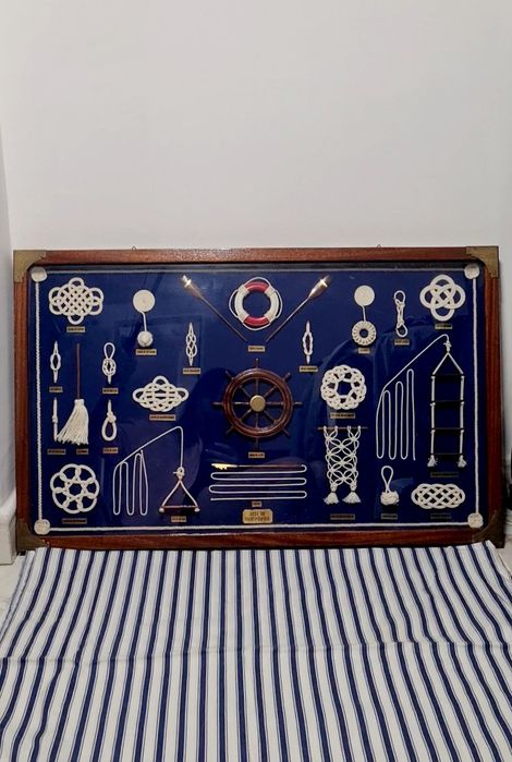 Quadro Nós de Marinheiro Grande Vintage - Arte de Marinharia (75x46 cm)