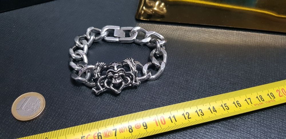 Pulseira caveira aço