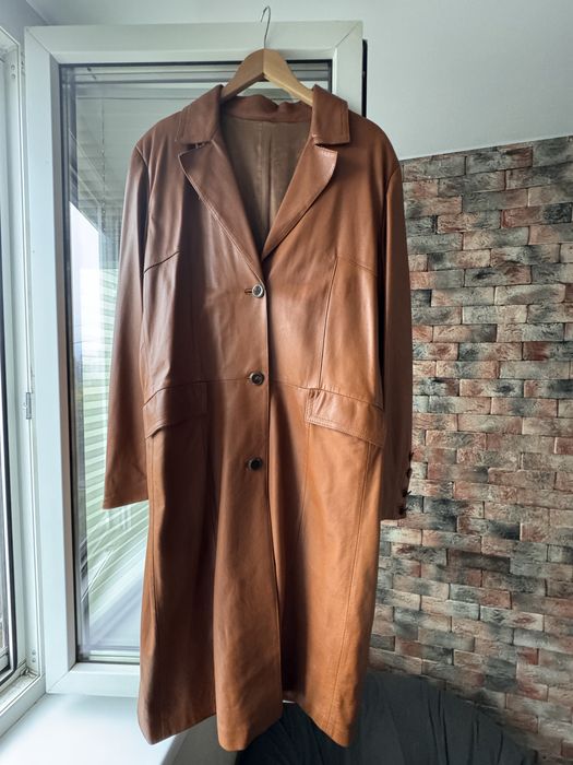 Шкіряний тренч, кожаное пальто, плащ Італія
