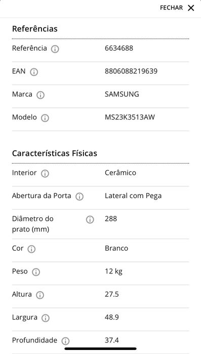 Microondas semi novo