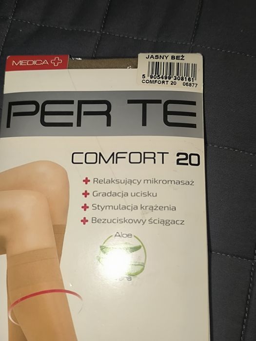 Podkolanówki relaksujące bezuciskowe jasny beż