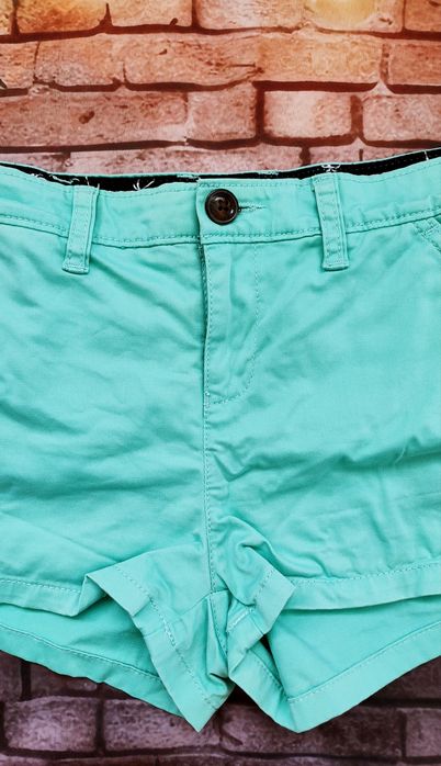 Superdry Turkusowe miętowe spodenki szorty r. XS/S