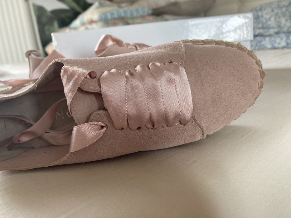 Eva Minge NOWE buty sznurowane espadryle rozm.37 pudrowy róż