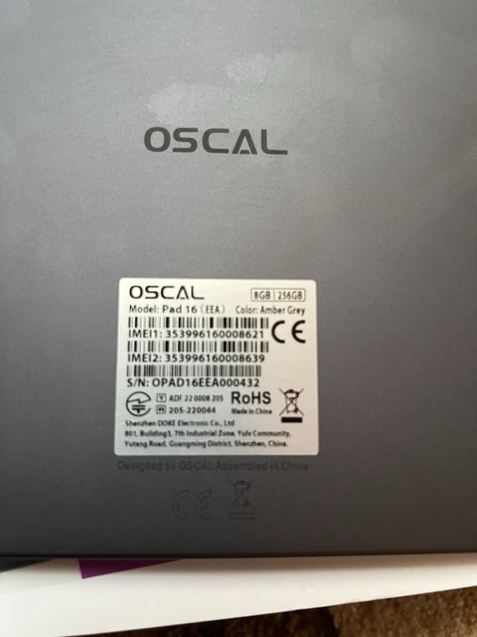 Oscal Pad 16 8/256 Amber Grey