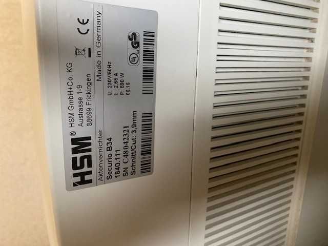 Шредер HSM Securio B34 (3, 9)