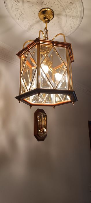 Conjunto Candeeiro de teto e 3 de parede