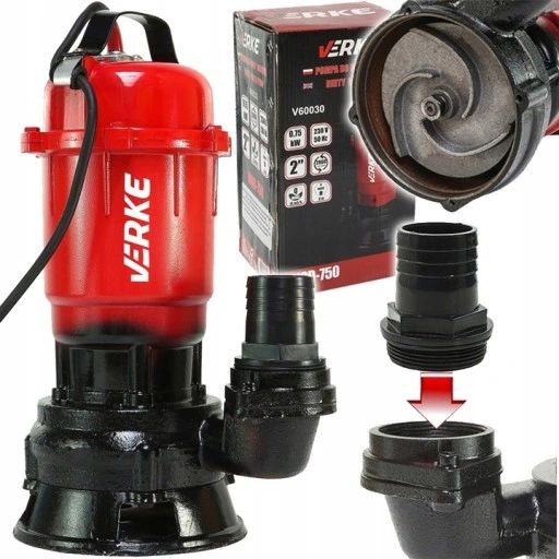 pompa do wody brudnej szamba wqd-0,75kw 2" verke 750 w 15000 l/h v60030