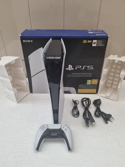 Ps5 slim Digital 1Tb  + comando oficial +  cabos + Caixa