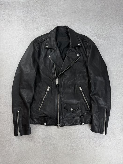 Allsaints milo biker leather jacket шкіряна куртка косуха