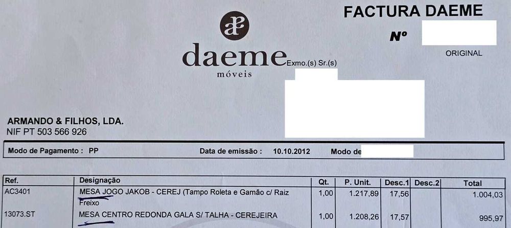 Dado | Mesa de Centro DAEME | Qualidade e Requinte