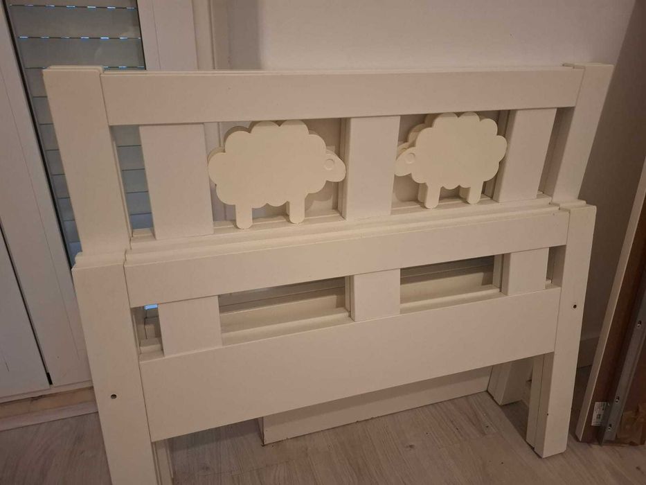 KRITTER Estrutura cama c/estrado ripas, branco, 70×160 cm