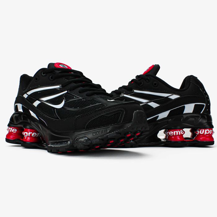Чоловічі кросівки Supreme x Nike Shox Ride 2 SP "Black/Electric Red" Розміри 40-45