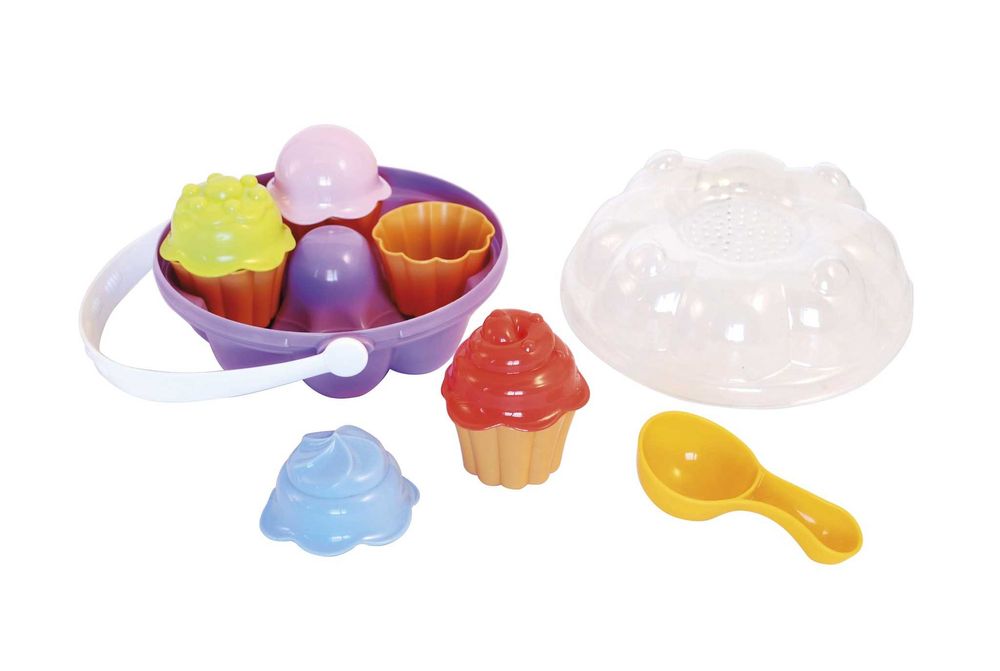 Foremki do piasku Babeczki w koszyku sitko babka foremka plaża