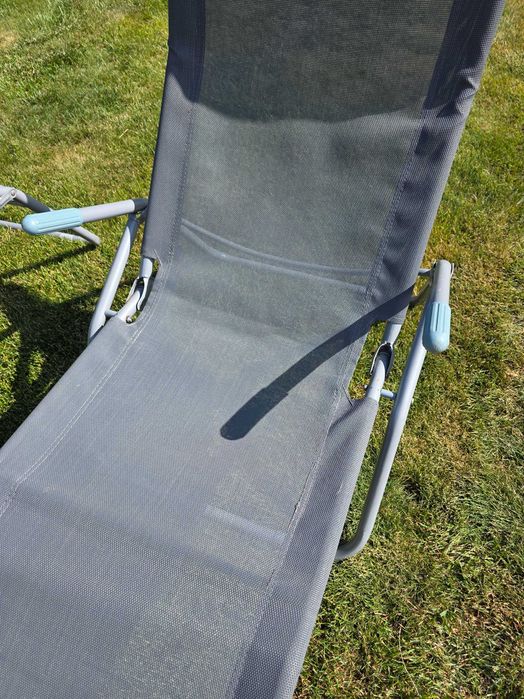 Leżaki ogrodowe plażowe grawitacyjne -– metalowe zawiasy – 2 szt