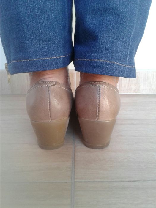 Sapato conforto senhora pele creme T37 Seaside