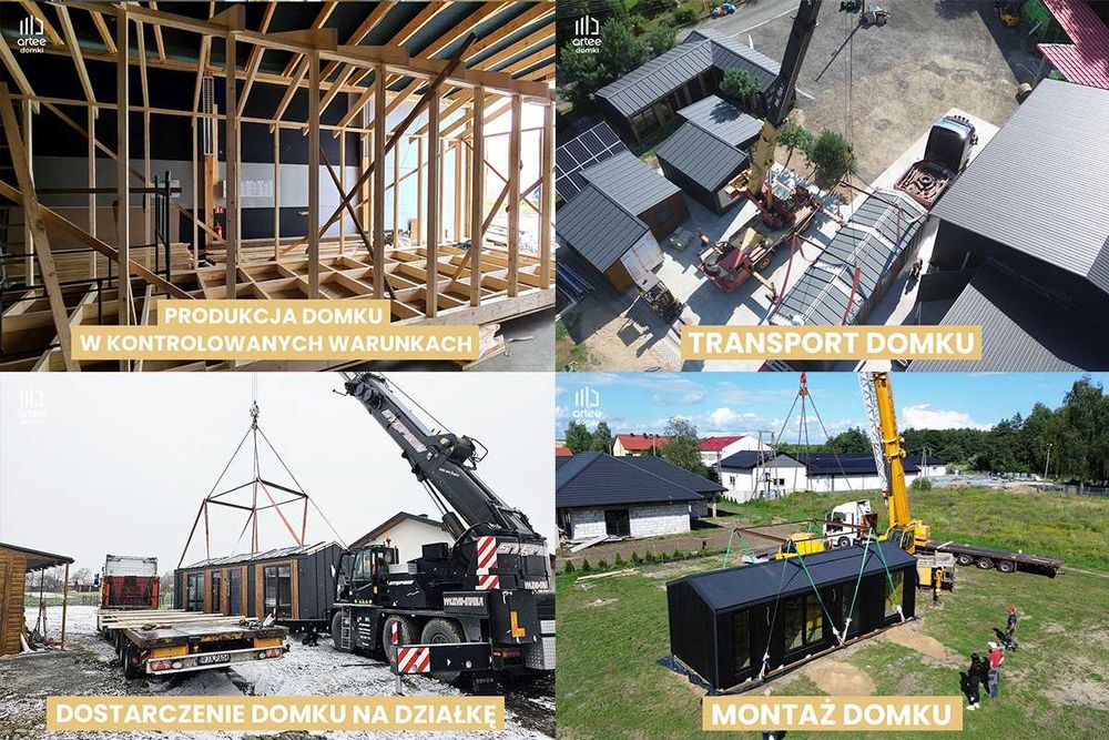 Dom drewniany • modułowy 35 m² • całoroczny • na zgłoszenie • mobilny