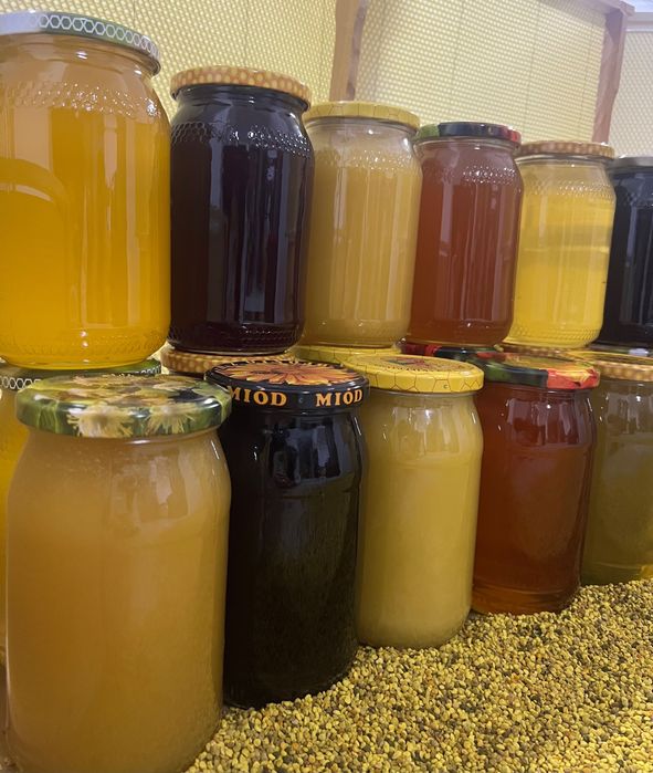 miód, miód naturalny pszczeli sloik miód gatunki matki pszczele