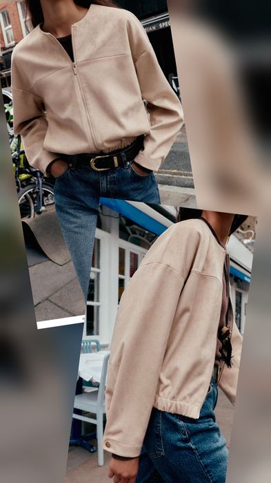 Bomberka Zara sztuczny zamsz