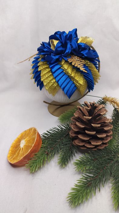 Bombki choinkowe ze wstążki ozdoby świąteczne ręcznie robione dekoracj