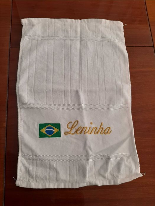 Toalha personalizada nome e bandeira Brasil