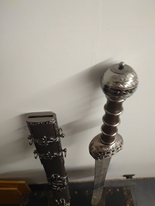 Stalowy polerowany damasceński miecz Gladius nowy larp cosplay owe