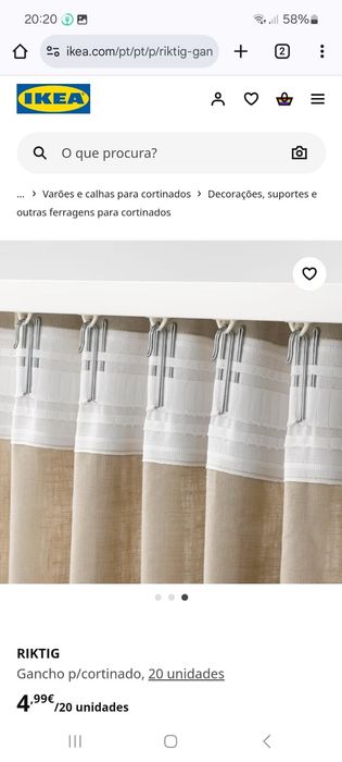 Gancho para cortinado Riktig ikea