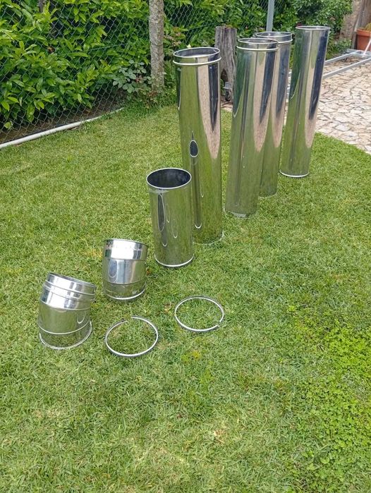 Tubos inox de salamamdra sem uso