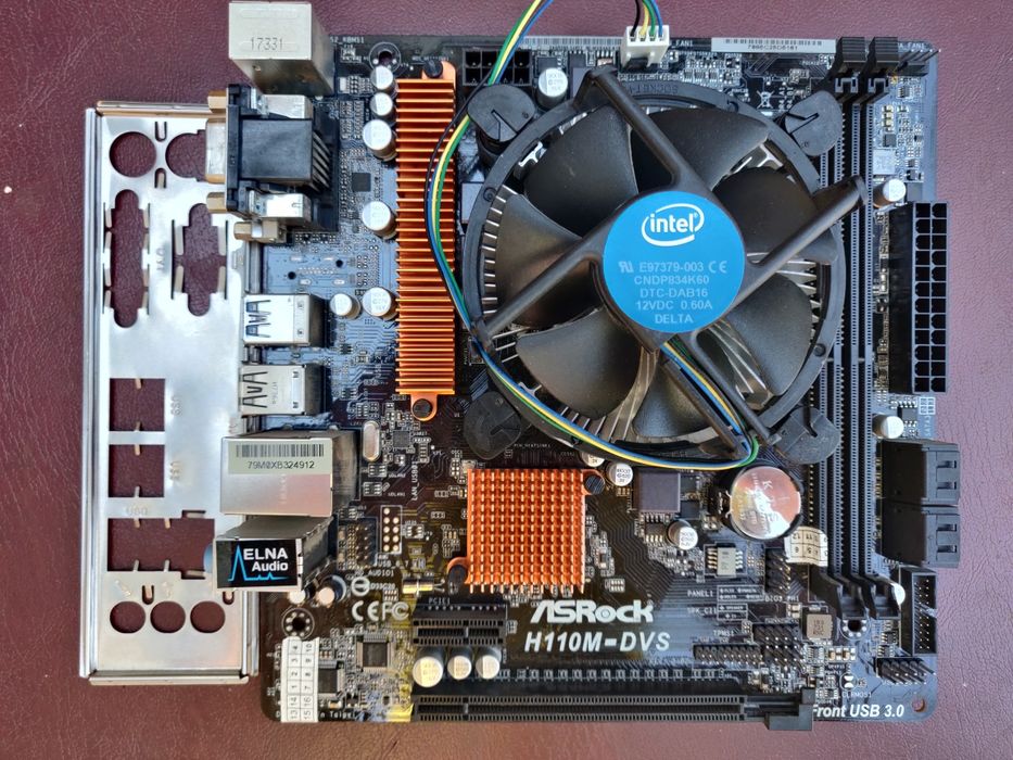 Комплект материнская ASRock H110 DVS + Intel I5-7400  + кулер.