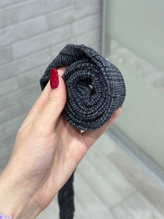 Сірі теплі штани в клітинку, класичні жіночі штани, талія регулюється