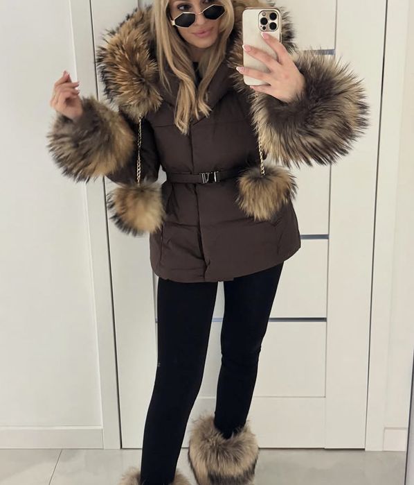 Płaszczyki futerko mankiety pompony HIT nowe