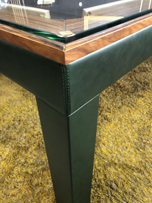 Bilhar New imperio + tampo  forrado pele genuina verde britanico