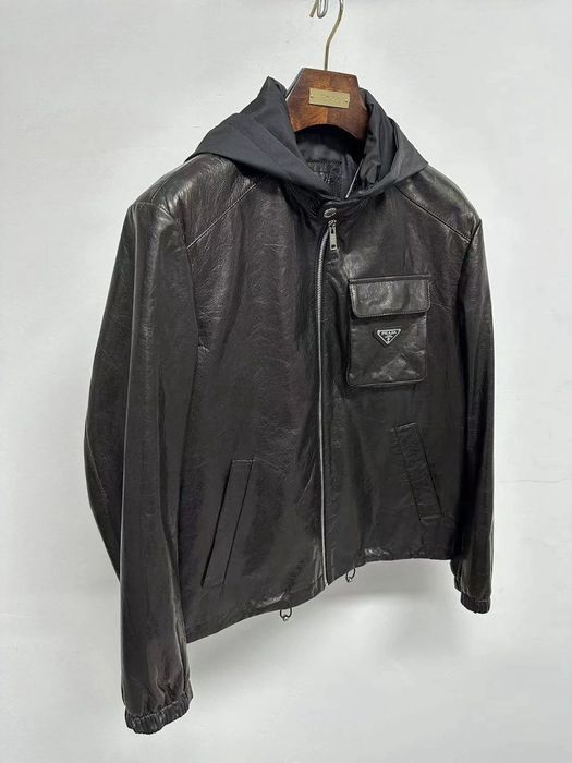 Шкіряна чоловіча куртка Prada дуже м'яка шкіра