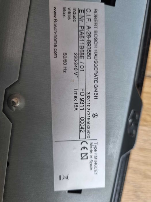 Płyta indukcyjna BOSCH uszkodzona elektronika