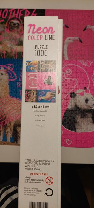 Trefl puzzle 1000 elementów Neon color line, szalone zwierzaki